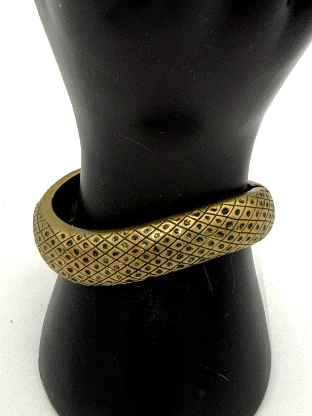 Lia Sophia Gold Tone Textured Bangle Bracelet Classic Statement Cuff